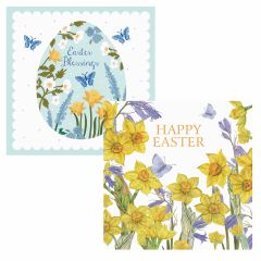 Floral Egg & Daffodils Easter Cards