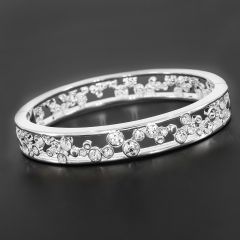 Crystal Silver Plated Bangle