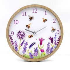 Lavender & Bees Wall Clock