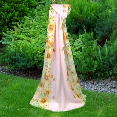 Pastel Pink Sunflower & Bee Scarf