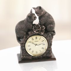 Bronze Cat Clock