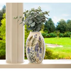 Lavender Hand Painted Vase