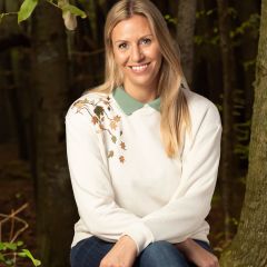 Winter White Falling Leaves Sweatshirt